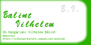 balint vilhelem business card